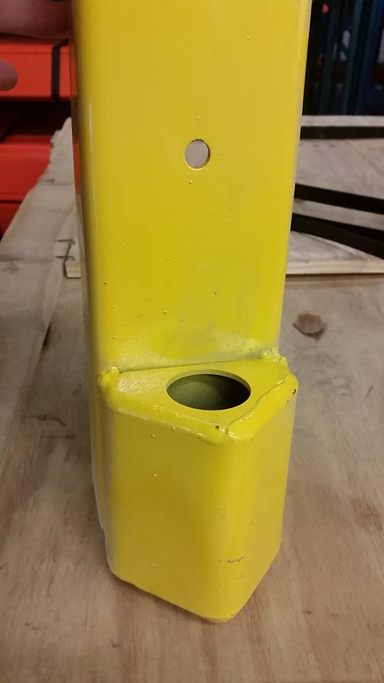 [pp12] Post Protector Used Bolt-on-Style 12&quot;H x 3.5&quot;W with 4&quot;H Deflector Yellow